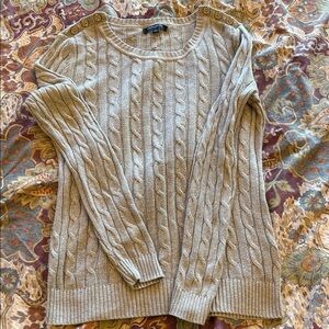 Banana Republic Factory Beige Cable Knit Sweater